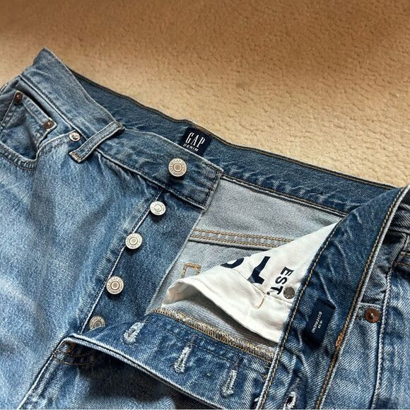 GAP Light Blue Cropped 1969 Boyfriend Jeans #5 - Picture 2 of 7